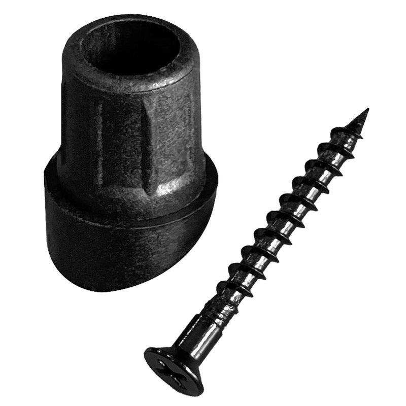 Myard 3/4" Anti-UV Black Baluster Connectors 100pcs for 50 Round Balusters with Stainless Steel Screws, for 25-35 Degree Stair. No Drilling Fast Installation for Deck Handrail Staircase Balusters - Image 1